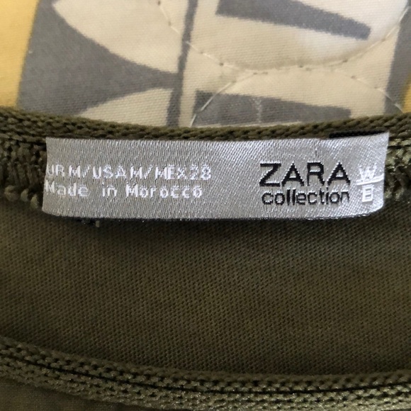 Zara olive green top with side ties - Picture 5 of 5